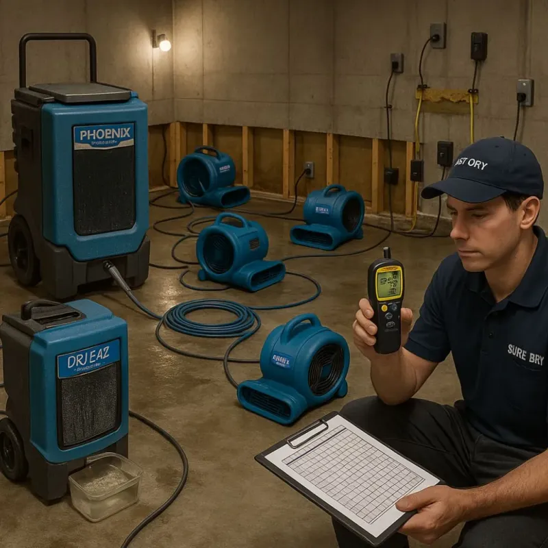 Structural Drying and Dehumidification process in Lompico, CA